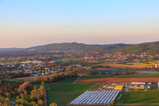 Aerial photograpy of Asparagus & Fruit Farm Wendel in Zwingenberg in the state Hesse, Germany