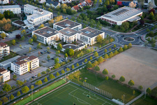 Industrial estate and company settlement Track&Trace Academy und Europa Hotel in the district Auerbach in Bensheim in the state Hesse from above