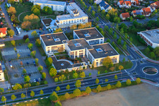 Aerial view of Office Center Bensheim and Allehotel Europa in Europa-Allee in Bensheim in the state Hesse, Germany
