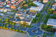 Aerial photograpy of Office Center Bensheim and Allehotel Europa in Europa-Allee in Bensheim in the state Hesse, Germany