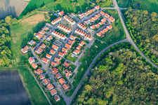 Aerial view of At the riding school in Wörth am Rhein in the state Rhineland-Palatinate, Germany