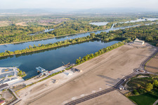 Construction of Port facilities on the banks of the river Rhine in Lauterbourg in Grand Est, France