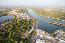 Drone image of Lauterbourg in the state Bas-Rhin, France