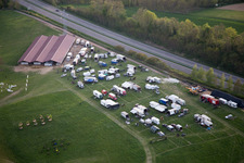 Bird's eye view of Neewiller-près-Lauterbourg in the state Bas-Rhin, France