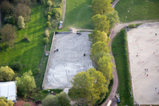 Neewiller-près-Lauterbourg in the state Bas-Rhin, France from the drone perspective