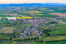 Aerial view of View of the town from the south in Kapsweyer in the state Rhineland-Palatinate, Germany