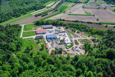 Aerial view of Palatinum landscape and garden design in Hagenbach in the state Rhineland-Palatinate, Germany