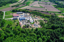 Aerial photograpy of Palatinum landscape and garden design in Hagenbach in the state Rhineland-Palatinate, Germany
