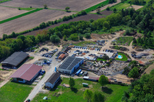 Palatinum landscape and garden design in Hagenbach in the state Rhineland-Palatinate, Germany from above