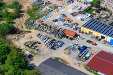 Bird's eye view of Palatinum landscape and garden design in Hagenbach in the state Rhineland-Palatinate, Germany