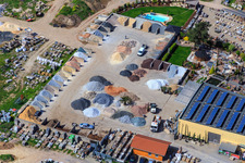 Palatinum landscape and garden design in Hagenbach in the state Rhineland-Palatinate, Germany from the drone perspective