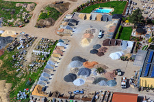 Palatinum landscape and garden design in Hagenbach in the state Rhineland-Palatinate, Germany from a drone