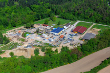 Aerial photograpy of Palatinum landscape and garden design in Hagenbach in the state Rhineland-Palatinate, Germany