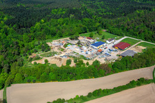 Palatinum landscape and garden design in Hagenbach in the state Rhineland-Palatinate, Germany from above