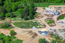 Palatinum landscape and garden design in Hagenbach in the state Rhineland-Palatinate, Germany seen from above