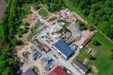 Drone recording of Palatinum landscape and garden design in Hagenbach in the state Rhineland-Palatinate, Germany