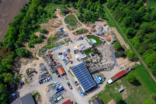 Drone image of Palatinum landscape and garden design in Hagenbach in the state Rhineland-Palatinate, Germany