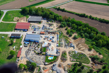 Palatinum landscape and garden design in Hagenbach in the state Rhineland-Palatinate, Germany from a drone