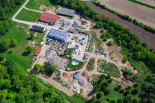 Palatinum landscape and garden design in Hagenbach in the state Rhineland-Palatinate, Germany seen from a drone