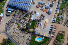 Oblique view of Palatinum landscape and garden design in Hagenbach in the state Rhineland-Palatinate, Germany