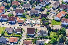 Aerial view of Habsburg Avenue in Hagenbach in the state Rhineland-Palatinate, Germany
