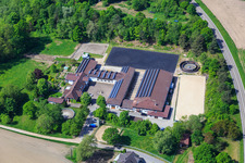 Horse boarding in Hagenbach in the state Rhineland-Palatinate, Germany from above