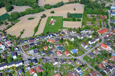 Oblique view of Konrad Adenauer Ring in Hagenbach in the state Rhineland-Palatinate, Germany