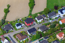 Konrad Adenauer Ring in Hagenbach in the state Rhineland-Palatinate, Germany from the plane