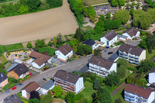 Drone recording of Konrad Adenauer Ring in Hagenbach in the state Rhineland-Palatinate, Germany