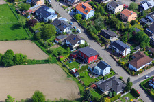 Konrad Adenauer Ring in Hagenbach in the state Rhineland-Palatinate, Germany seen from above