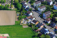 Konrad Adenauer Ring in Hagenbach in the state Rhineland-Palatinate, Germany viewn from the air