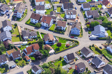 Aerial view of Lärchenstr in Hagenbach in the state Rhineland-Palatinate, Germany