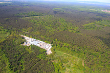 Oblique view of Sand-lime stone works Schencking GmbH & Co. KG, Bienwald plant in the district Büchelberg in Wörth am Rhein in the state Rhineland-Palatinate, Germany