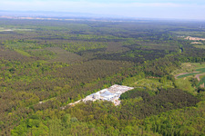 Sand-lime stone works Schencking GmbH & Co. KG, Bienwald plant in the district Büchelberg in Wörth am Rhein in the state Rhineland-Palatinate, Germany from the plane