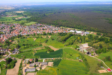 Overview of the town from the west in Berg in the state Rhineland-Palatinate, Germany