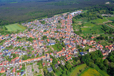 Overview of the town from the south in Berg in the state Rhineland-Palatinate, Germany