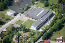 Aerial view of Border in Lauterbourg in the state Bas-Rhin, France