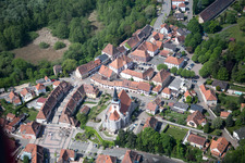 Aerial photograpy of Lauterbourg in the state Bas-Rhin, France