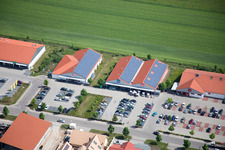 Aerial photograpy of Shopping centers in the district Neulauterburg in Berg in the state Rhineland-Palatinate, Germany