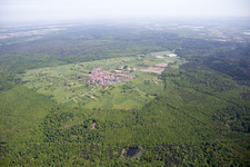 District Büchelberg in Wörth am Rhein in the state Rhineland-Palatinate, Germany from above