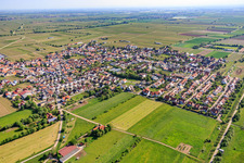 Village view from the southwest in Niederkirchen bei Deidesheim in the state Rhineland-Palatinate, Germany