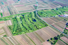Oblique view of Golf course in Dackenheim in the state Rhineland-Palatinate, Germany