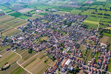 Town View of the streets and houses of the residential areas in Niederkirchen bei Deidesheim in the state Rhineland-Palatinate, Germany