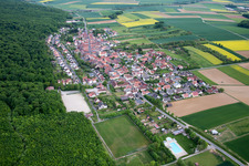 Aerial view of District Schraudenbach in Werneck in the state Bavaria, Germany