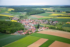 Town View of the streets and houses of the residential areas in the district Binsbach in Arnstein in the state Bavaria