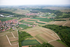 Aerial view of District Untereisenheim in Eisenheim in the state Bavaria, Germany