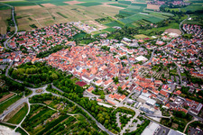 Old Town area and city center in Volkach in the state Bavaria, Germany