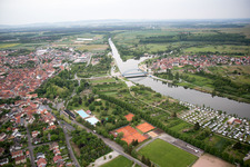 Anchor ground in Volkach in the state Bavaria, Germany