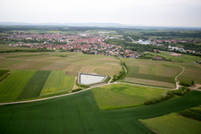 Aerial view of Volkach in the state Bavaria, Germany
