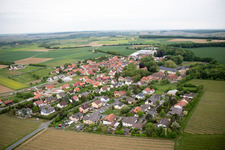 Aerial view of District Gaibach in Volkach in the state Bavaria, Germany